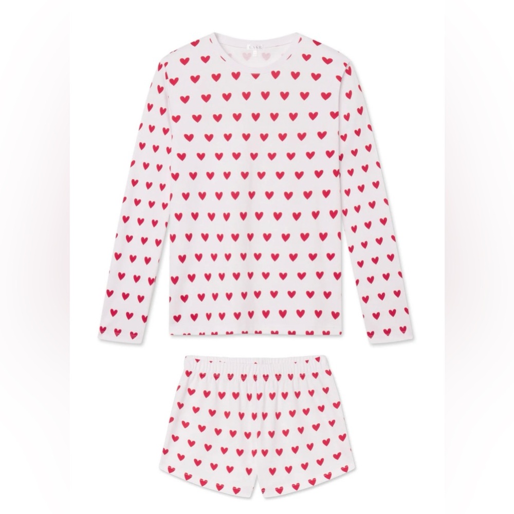Lake Pima Crew Long-Short Set in Classic Red Heart
